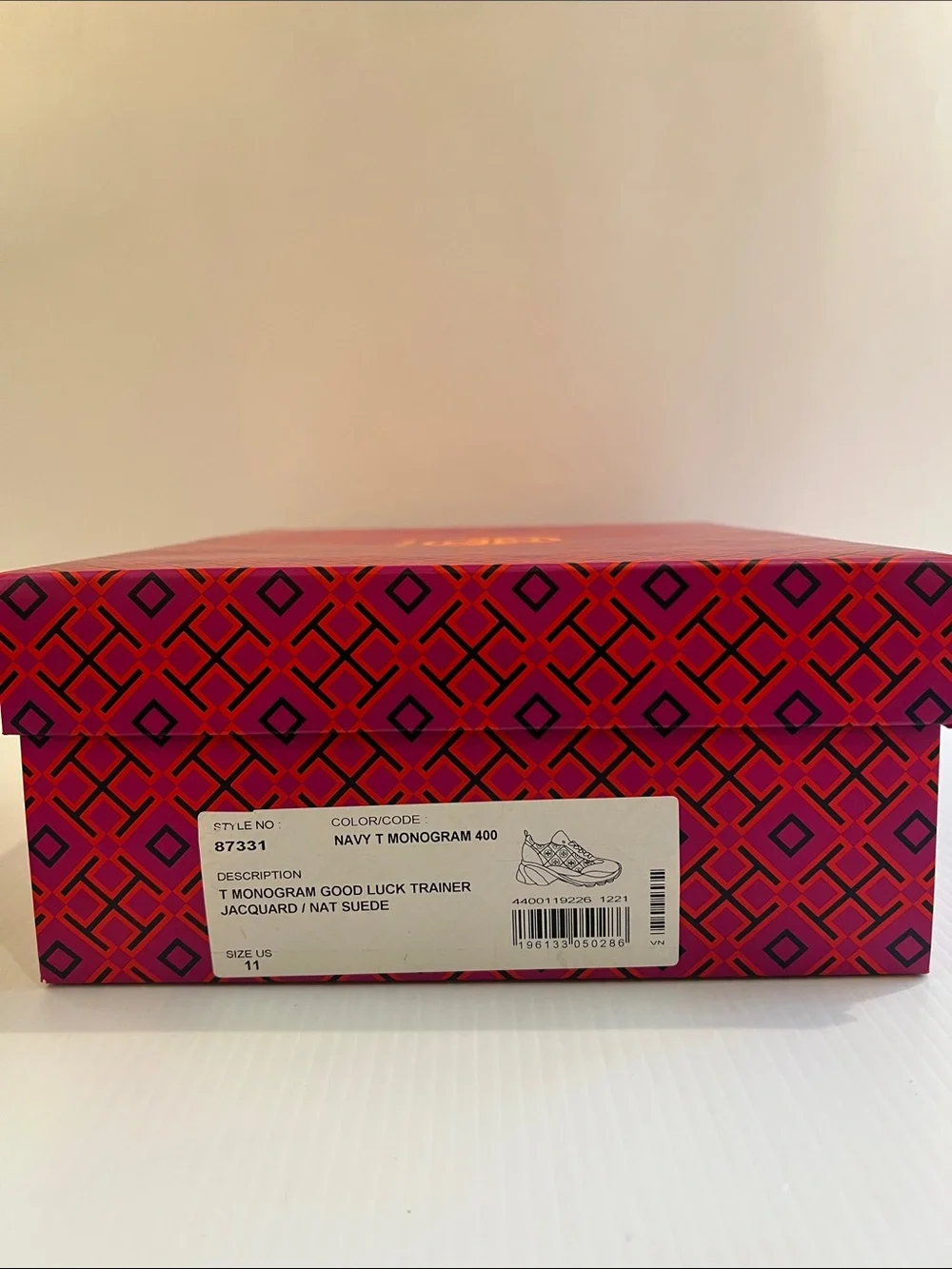 New Tory Burch Women’s Navy Blue and Cream Logo Sneakers in Size 11